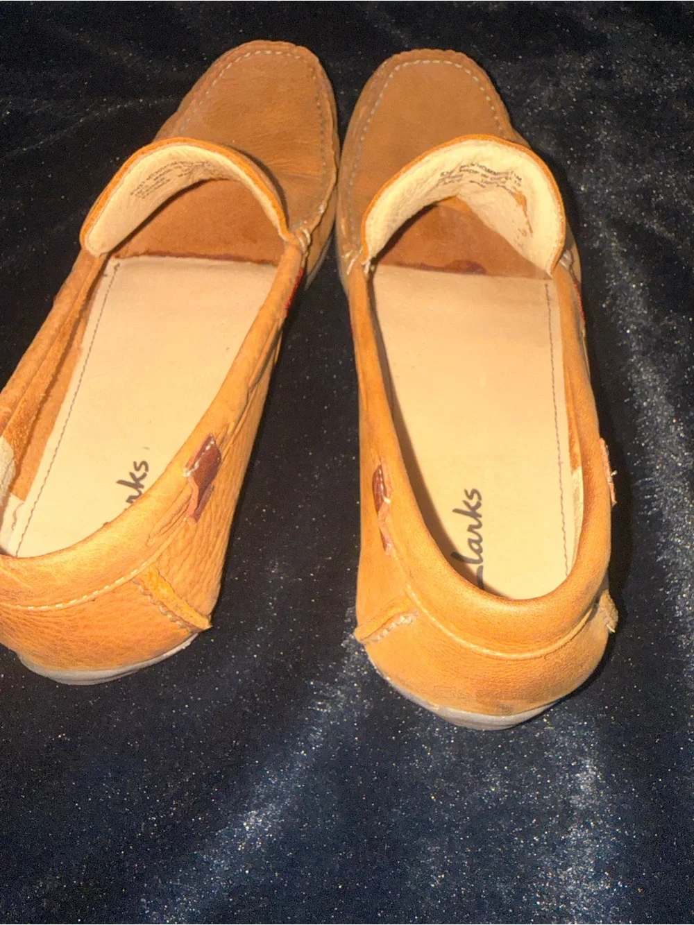 Clarks Men's Tan/Cognac Leather Slip-On Loafers